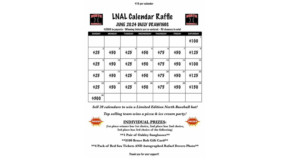 LNAL Calendar Raffle